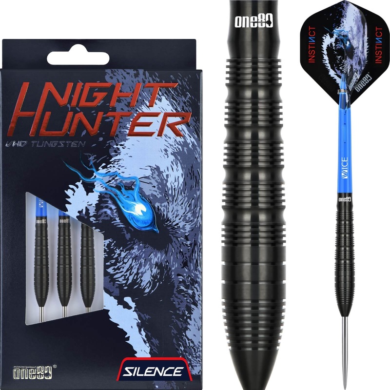 One80 – Night Hunter Silence Darts – Steel Tip – 90% Tungsten – 22g 24g 22 grams