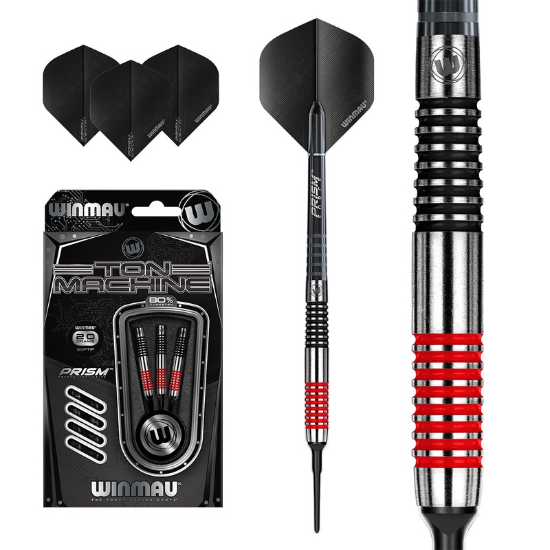 Ton Machine 80% Tungsten Soft Tip Darts by Winmau – 2423 20 Gram
