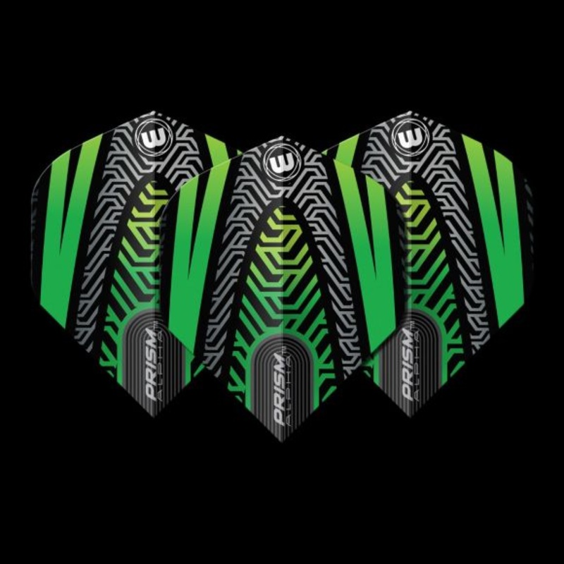 Winmau Prism Alpha Black & Green Extra Thick Standard 100 Micron Poly metronic extra thick
