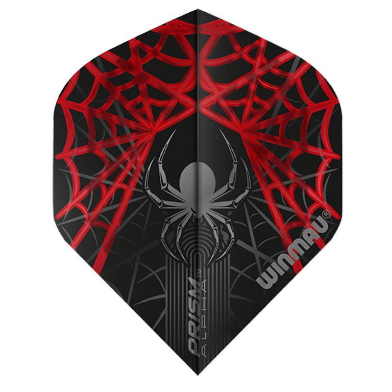 Winmau Prism Alpha Translucent Red Spiders Web Dart Flights Standard Red Spider Web