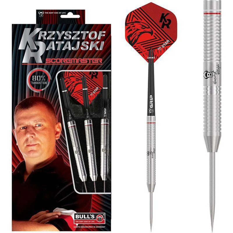 Bull’s DE Krzysztof Ratajski Scoremaster 80% Tungsten Steel Tip Darts 22 GRAM