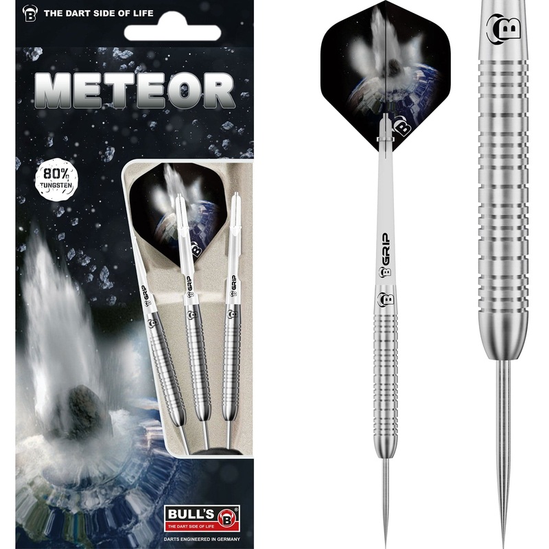 BULL’S Meteor Darts – Steel Tip – 80% Tungsten – MT4 – Ringed 22g