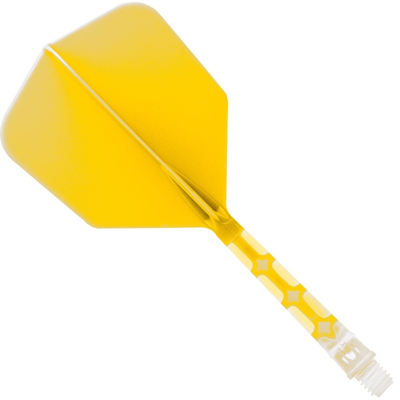 Cuesoul Rost T19 Integrated Dart Shaft and Flights – Big Wing – Clear with Yellow Flight Long
