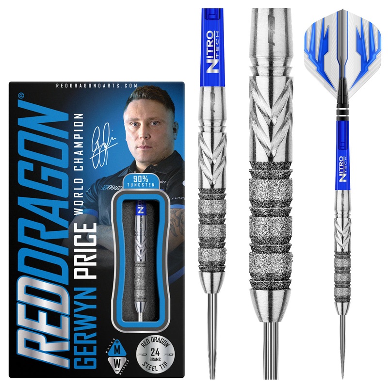 Gerwyn Price Element 90% Tungsten Steel Tip Darts by Red Dragon 24 Gram