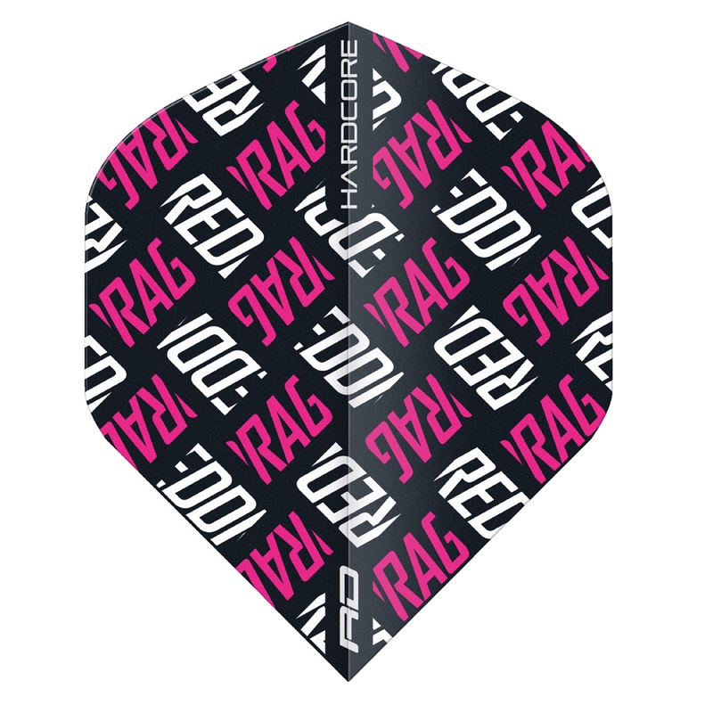 Hardcore XT Pink and White Red Dragon Logo Standard Dart Flights by Red Dragon