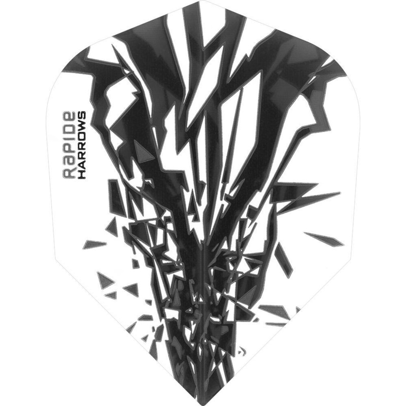 Harrows Rapide Smokey on White Dart Flights Smokey
