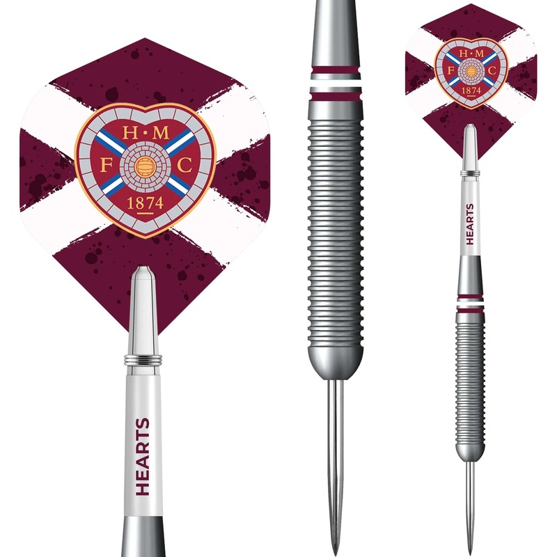 Heart of Midlothian FC – Official Licensed – Hearts – Steel Tip Darts – Brass – 22g 22g