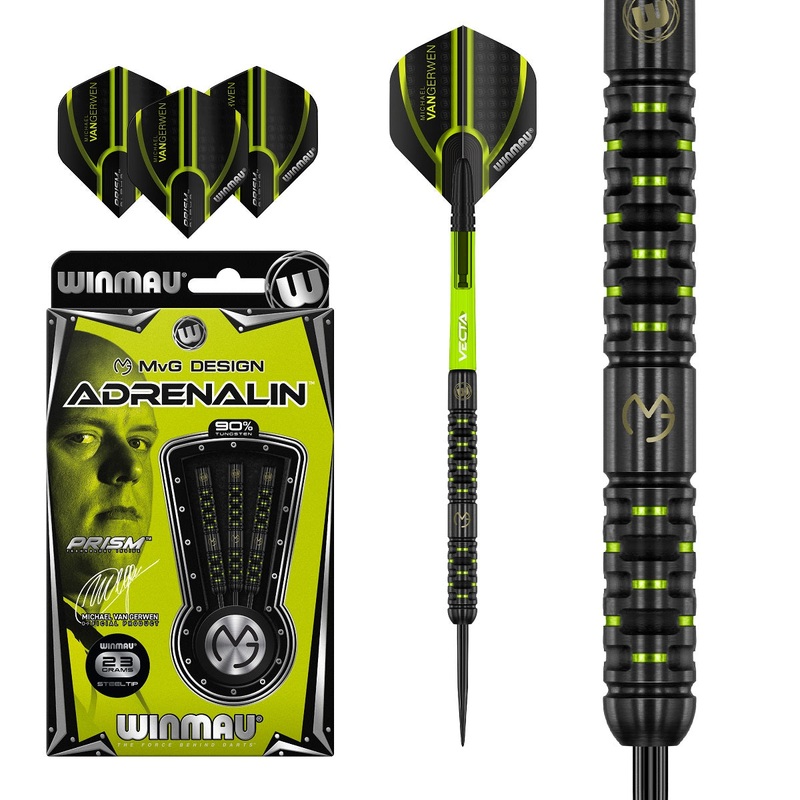 Michael Van Gerwen MVG Adrenalin 90% Tungsten Steel Tip Darts by Winmau 22 Gram