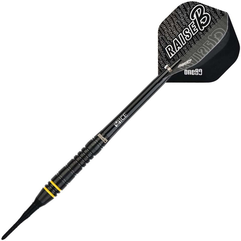 One80 Raise B Soft Tip Darts – 17.5gm Yellow