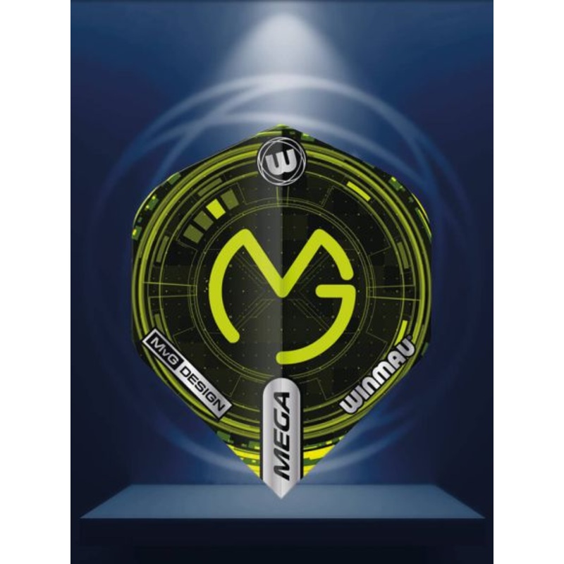 Player Mega Standard MvG (Michael Van Gerwen) Logo Tech Green Standard 75 Micron Poly metronic
