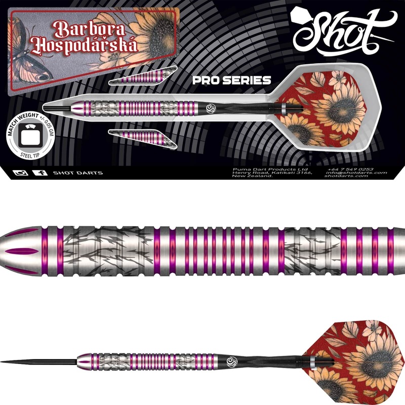 Shot – Barbora Hospodsk Gen 2 Darts – Steel Tip – 90% Tungsten – 23g