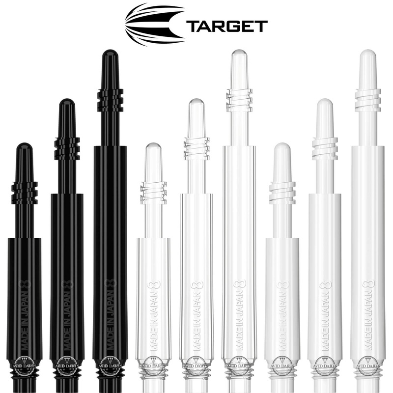 Target – 8 Flight Spin Dart Shafts Short (19mm) Black