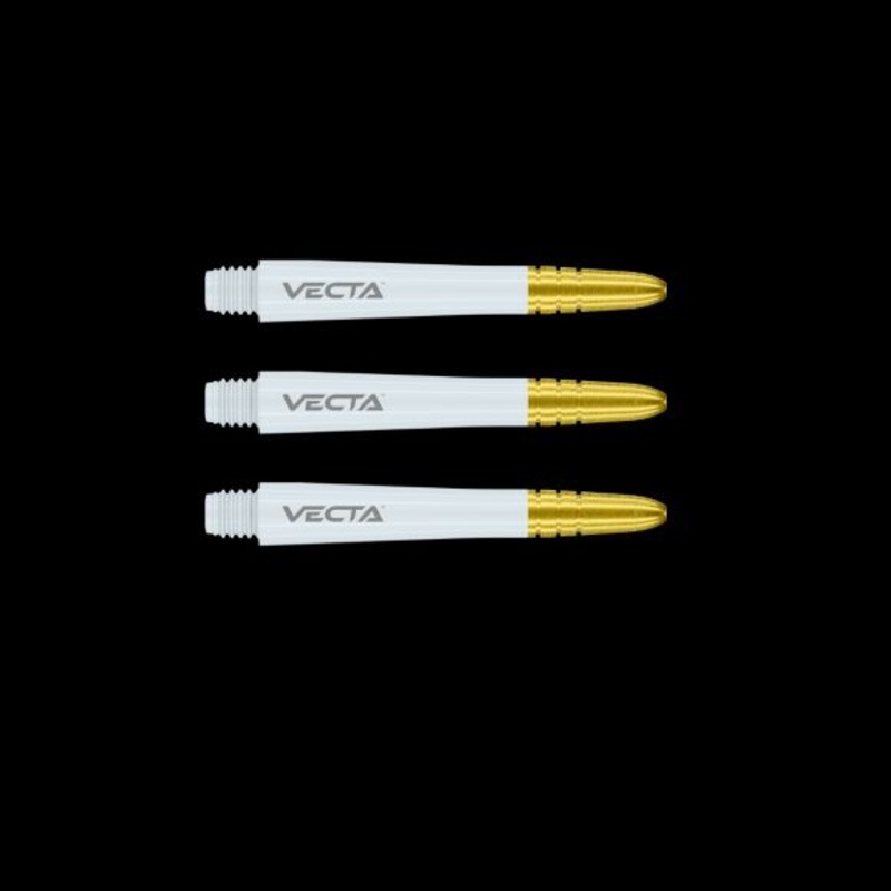 Winmau Vecta White & Gold Medium Shafts Polycarbonate Medium (40mm in length excluding thread) White & Gold