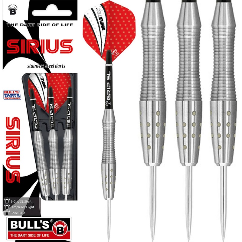 BULL’S Sirius Darts – Steel Tip – Stainless Steel – Rear Scallop 21g
