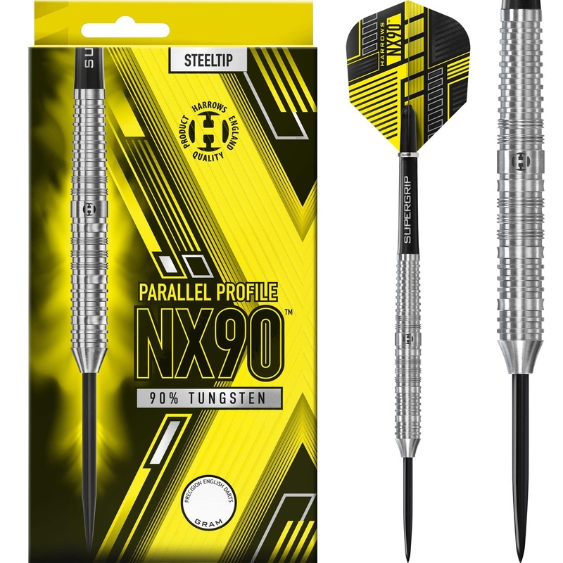 Harrows NX90 Darts – Steel Tip – 90% Tungsten – Parallel 22g