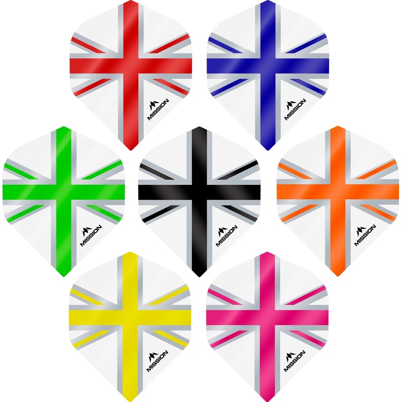 *Mission Alliance Union Jack Dart Flights – No2 – Std – White White Blue
