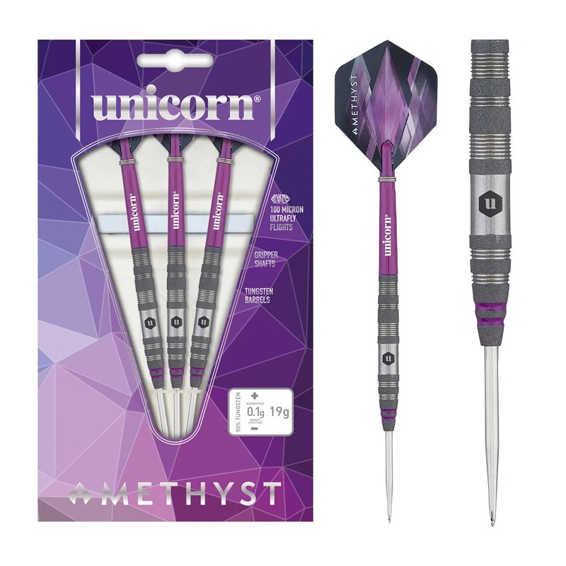 Unicorn Amethyst 2 90% Tungsten Steel Tip Darts 19 GRAM