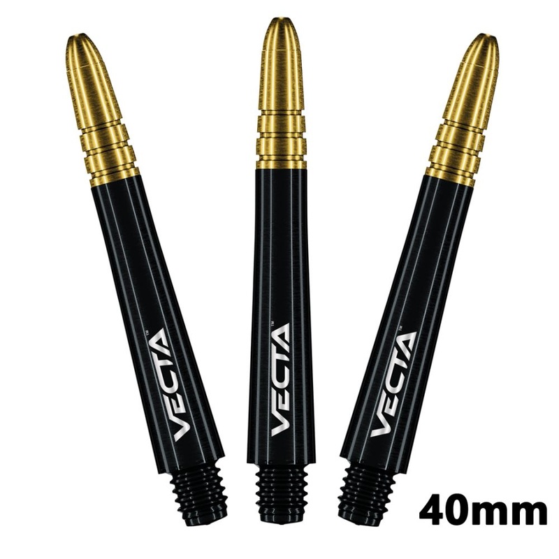 Winmau Vecta Black Gold Shafts Short – 34mm