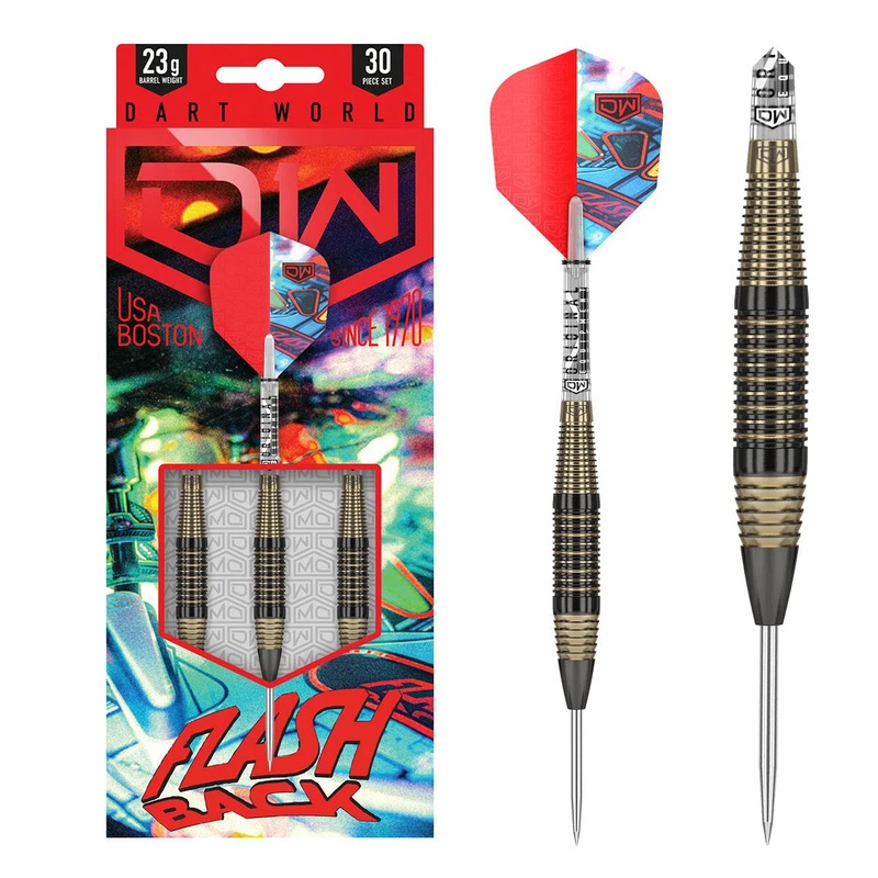 DW Flashback Brass Black Steel Tip Darts 23 GRAM