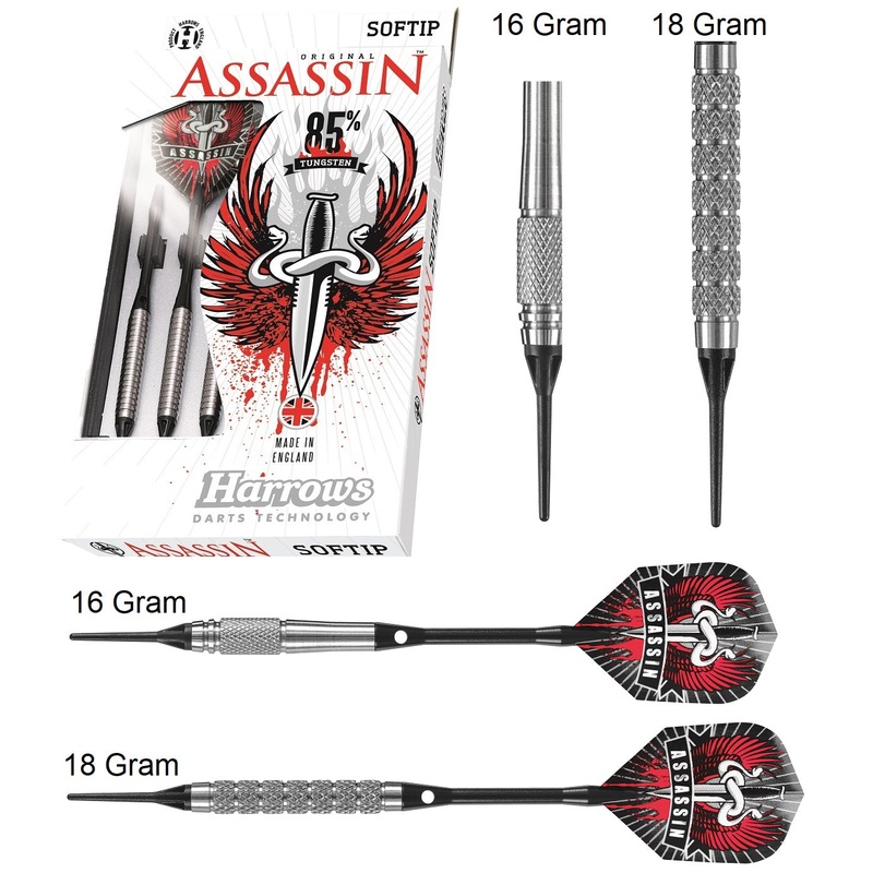 Harrows Assassin 85% Tungsten K Soft Tip Darts 16 Gram
