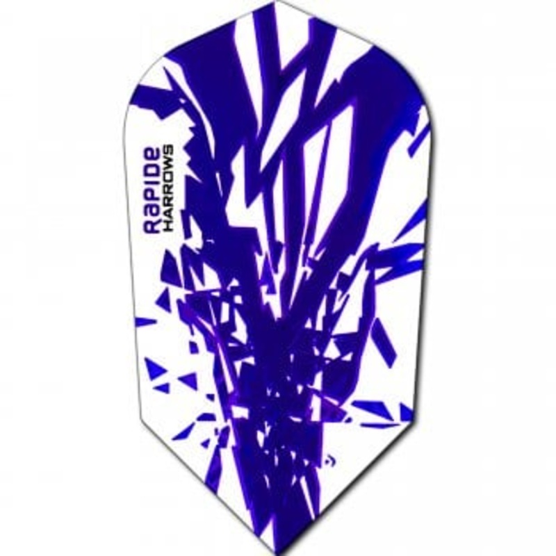 Harrows Rapide Slim Purple on White Dart Flights Purple
