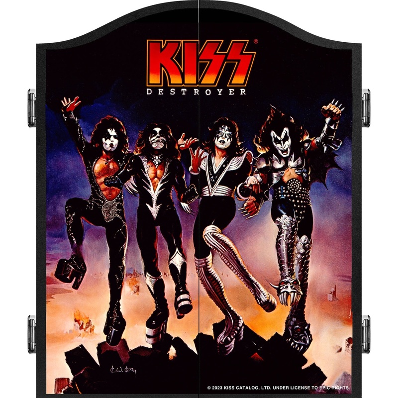 Kiss Dartboard Cabinet – Official Licensed – C1 – Premium Black – Destroyer