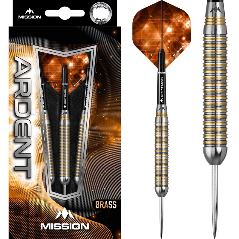 Mission Ardent Darts – Steel Tip Brass – M1 – Linear Ringed – 23g 23g