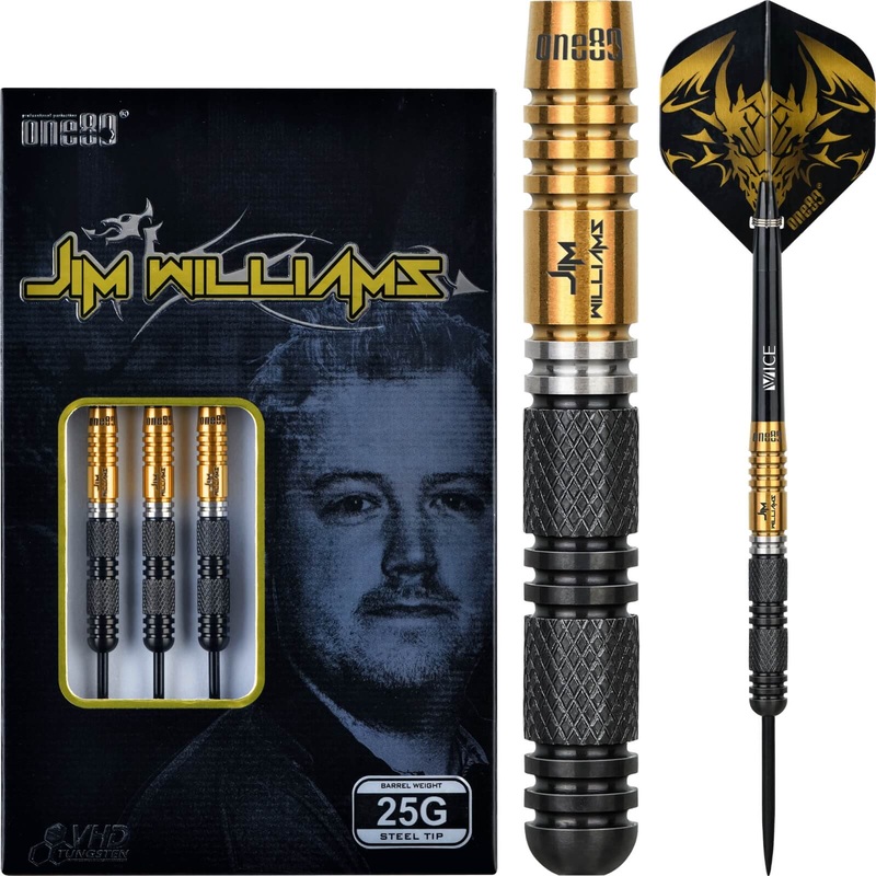 One80 – Jim Williams Darts – Steel Tip – 90% Tungsten – 22g 23g 24g 25g 22 grams