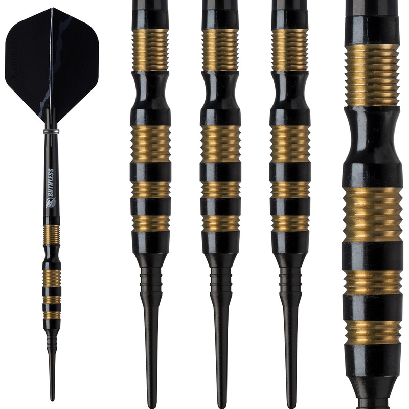 *Ruthless Black Talon Darts – Soft Tip Tungsten – BW 16.0g – Gold Ring – 18g 18g