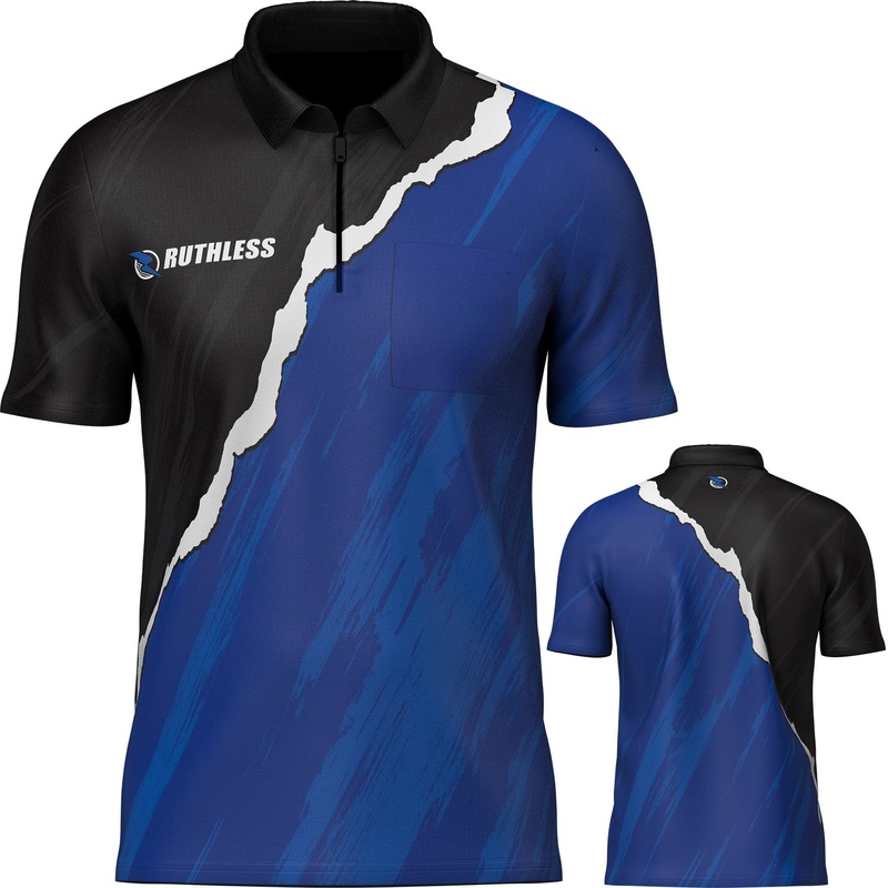 *Ruthless RipTorn ECO Dart Shirt – with Pocket – Black & Blue Small