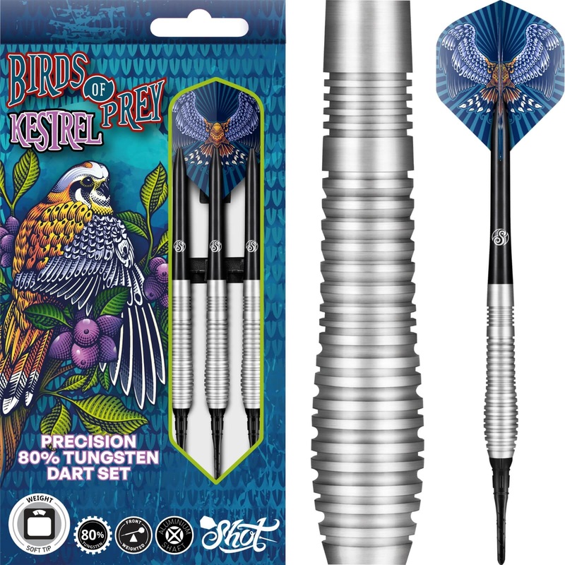 Shot – Birds of Prey Kestrel Darts – Soft Tip – 80% Tungsten – 18g