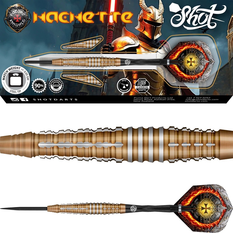 Shot – Future Knights Hachette Darts – Steel Tip – 90% Tungsten – 23g 24g 26g 23 grams