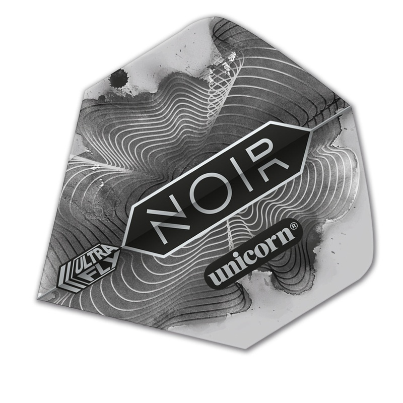 Ultrafly 100 Micron Big Wing Shape Noir Organic Dart Flights by Unicorn Black