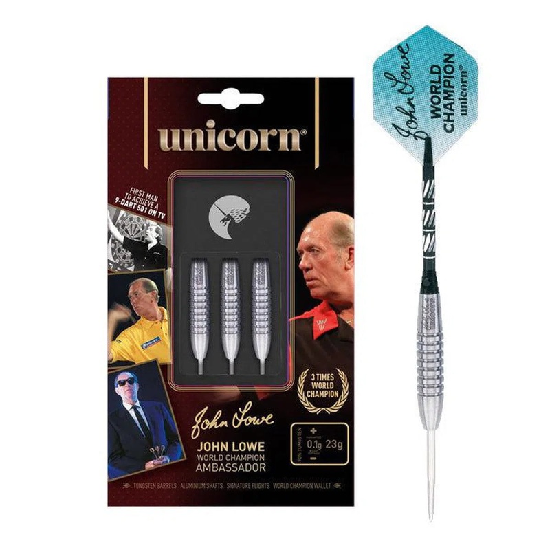 Unicorn John Lowe World Champion Ambassador 90% Tungsten Steel Tip Darts 21 GRAM