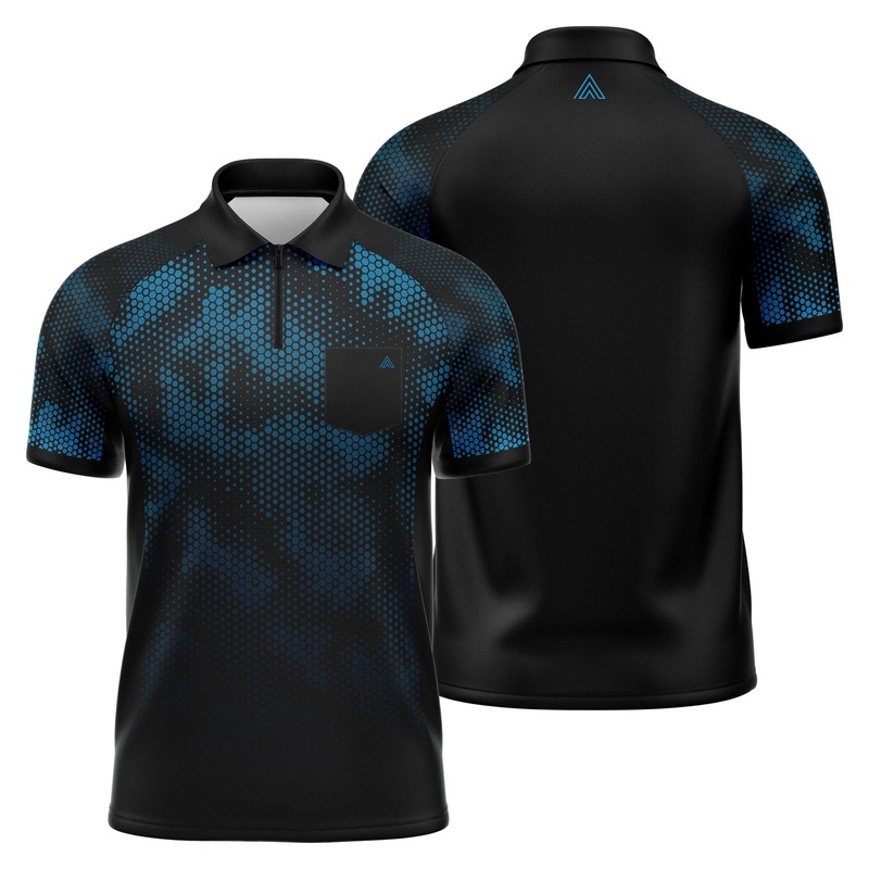 Arraz Hex Dart Shirt – Lightweight – Black & Blue – Youth Medium