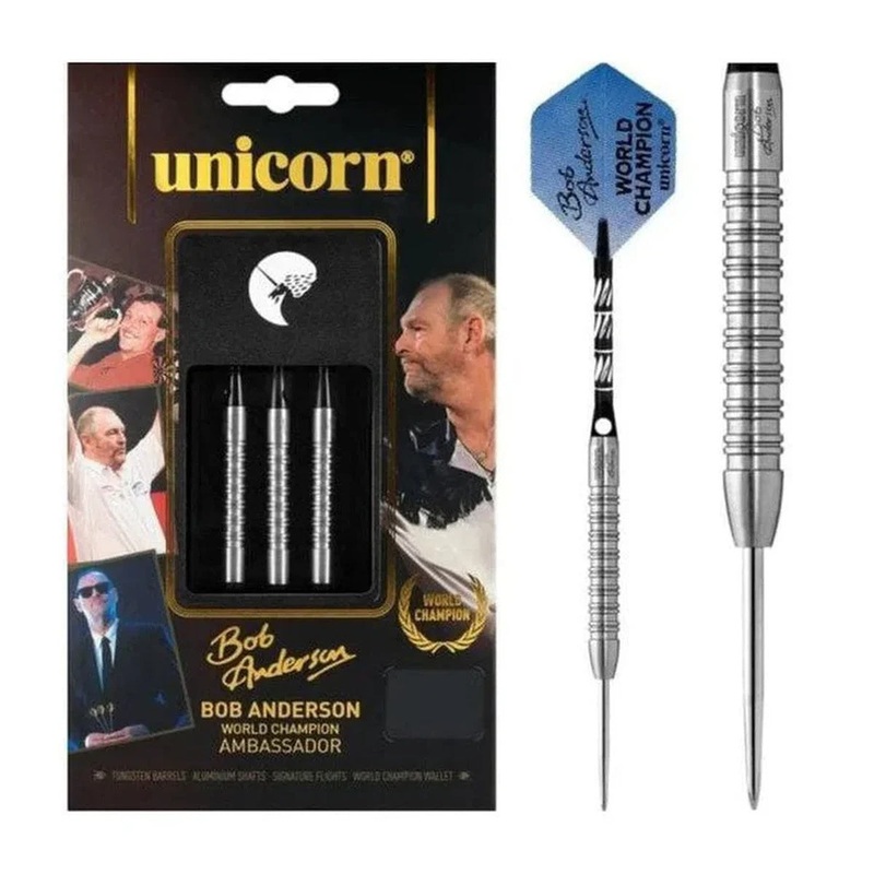 Bob Anderson World Champion Ambassador Tungsten Steel Tip Darts by Unicorn 20 Gram