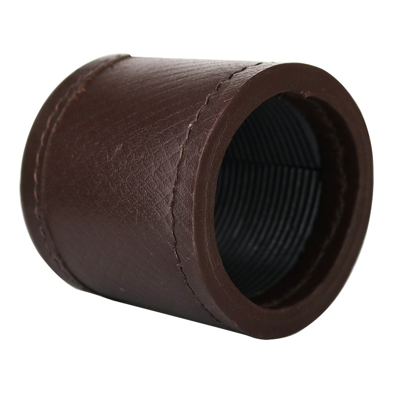 Genuine Leather Edge Cut Brown Standard Dice Cup