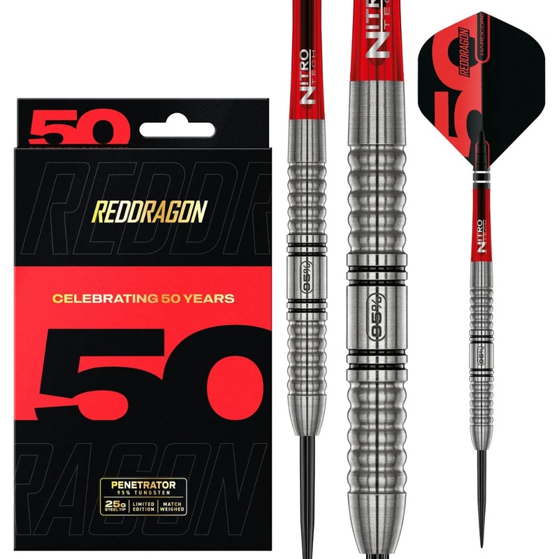 Red Dragon 50 Year Collection Penetrator 1 95% Tungsten Steel Tip Darts 25 GRAM
