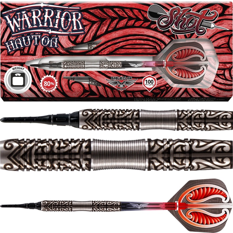 Shot – Warrior Hautoa Darts – Soft Tip – 80% Tungsten – 18g 20g 18 grams