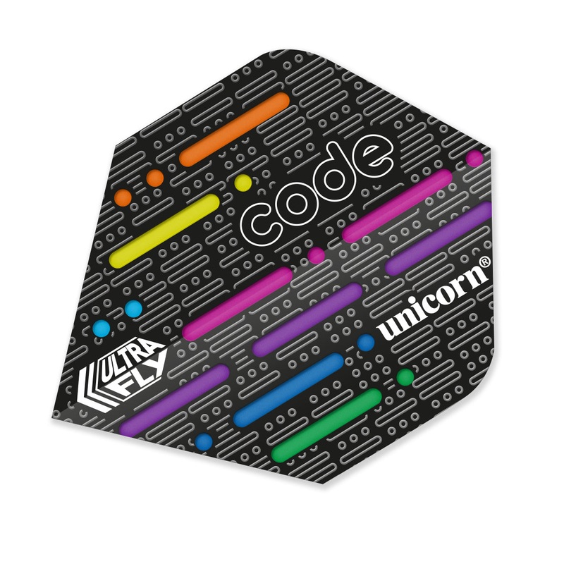 Ultrafly.75 Standard  Code DNA Dart Flights by Unicorn Black / Mixed