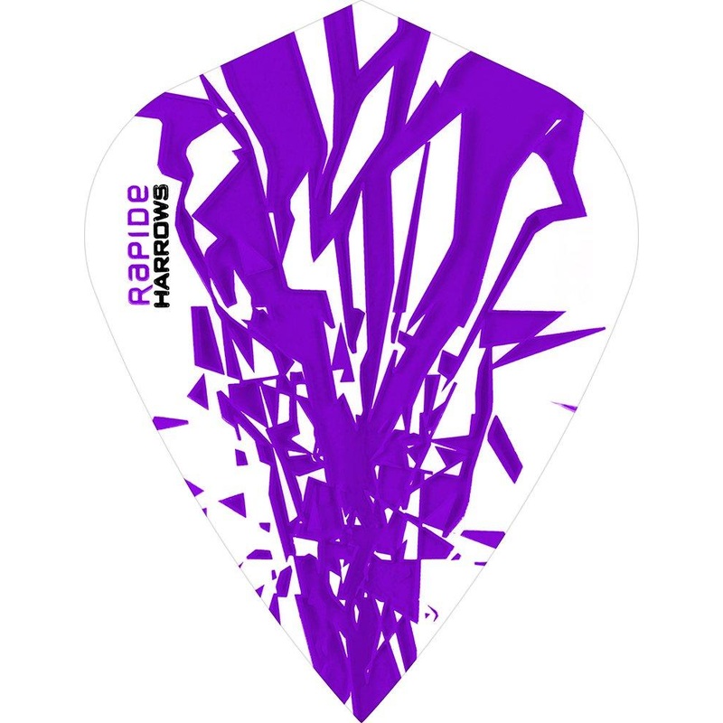 Harrows Rapide  Kite Purple on White Dart Flights Purple