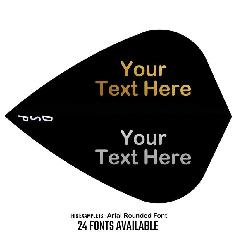 Personalised Flights – Hot Foil – 5 Sets – Poly Plain – Kite – Black Default Title
