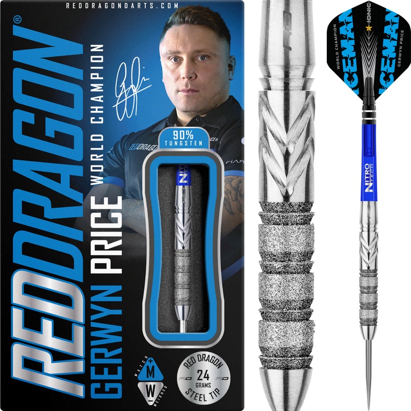 Red Dragon – Gerwyn Price Element Darts – Steel Tip – 90% Tungsten – 24g