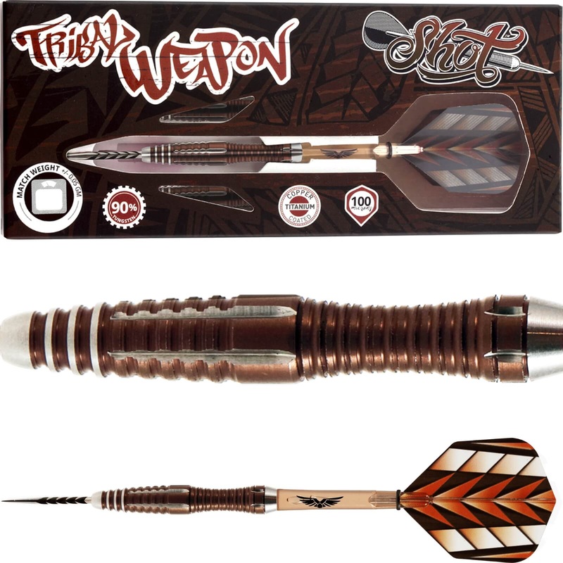 Shot – Tribal Weapon Series 1 Darts – Steel Tip – 90% Tungsten – 23g 25g 23 grams