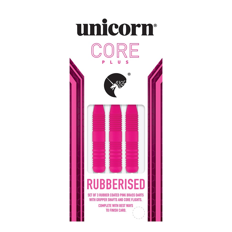 Unicorn Core Plus Rubberised Pink Brass Darts 24 grams