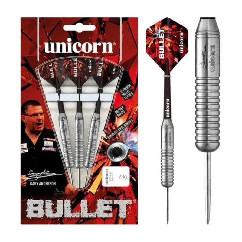 Unicorn Gary Anderson Bullet Stainless Steel Style 2 Steel Tip Darts 21 GRAM