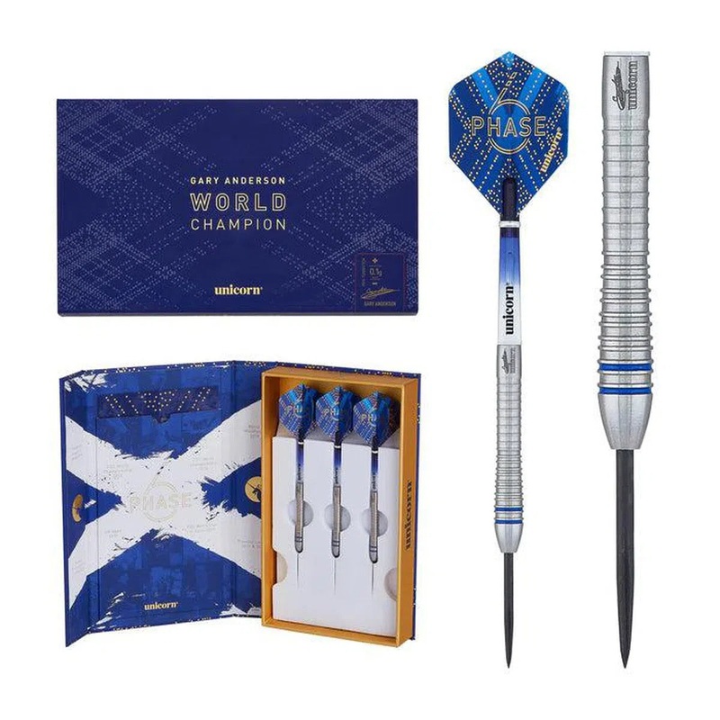 Unicorn Gary Anderson Phase 6 World Champion 90% Tungsten Steel Tip Darts 21 GRAM