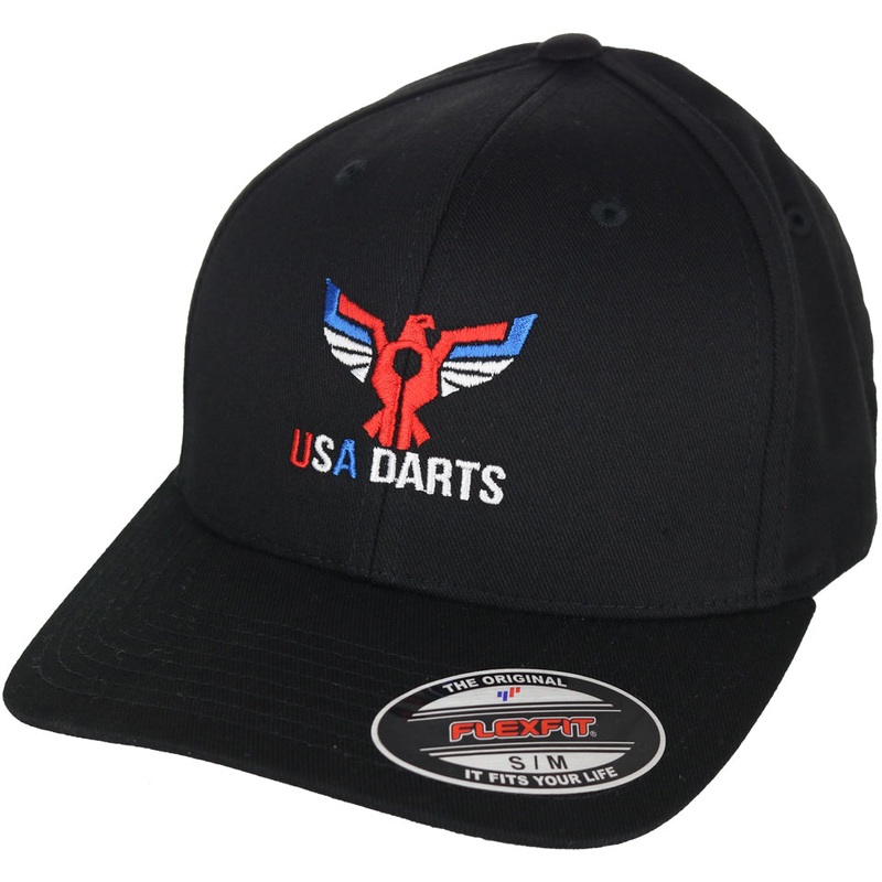 USA Darts Flexfit 6277 Wooly Combed Hat – Black S/M