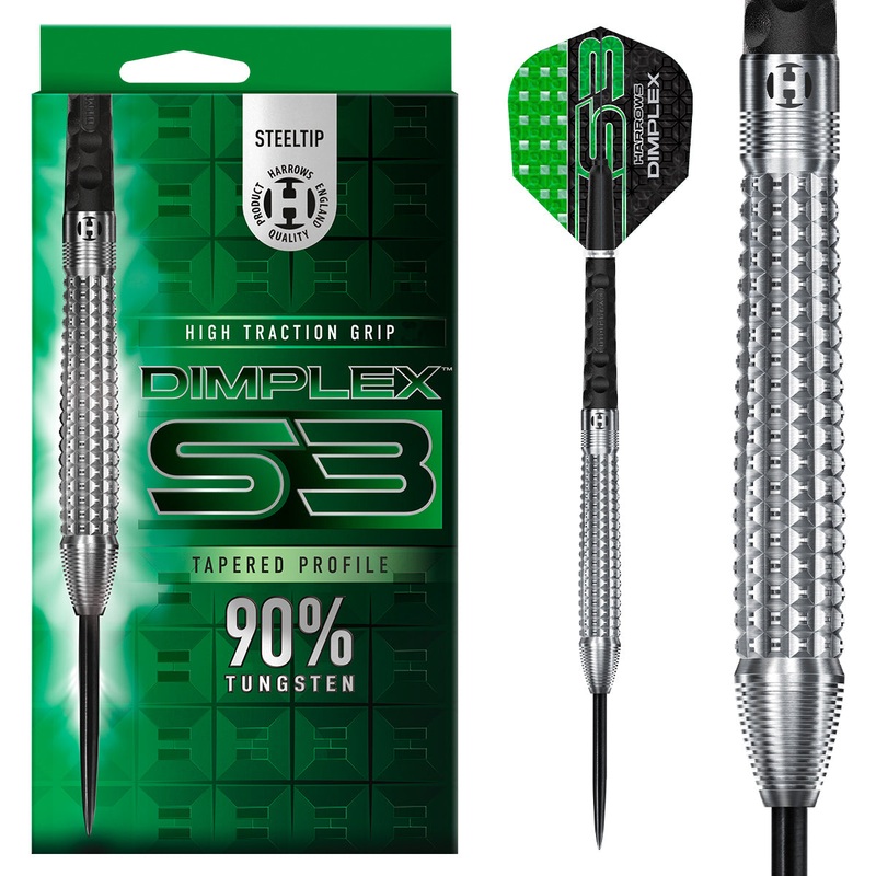 Dimplex S3 Tapered 90% Tungsten Steel Tip Darts by Harrows 22 Gram