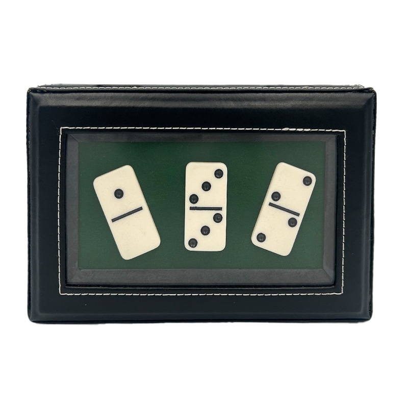 Double 6 Domino Set in Leather Case